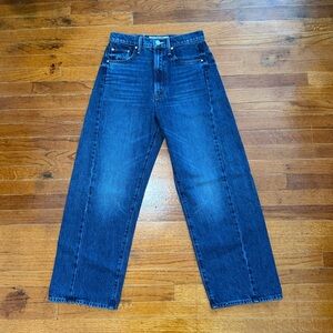 NWOT Mother The Half Pipe Flood High Waist Jeans Did You Bring Me Anything Sz 25